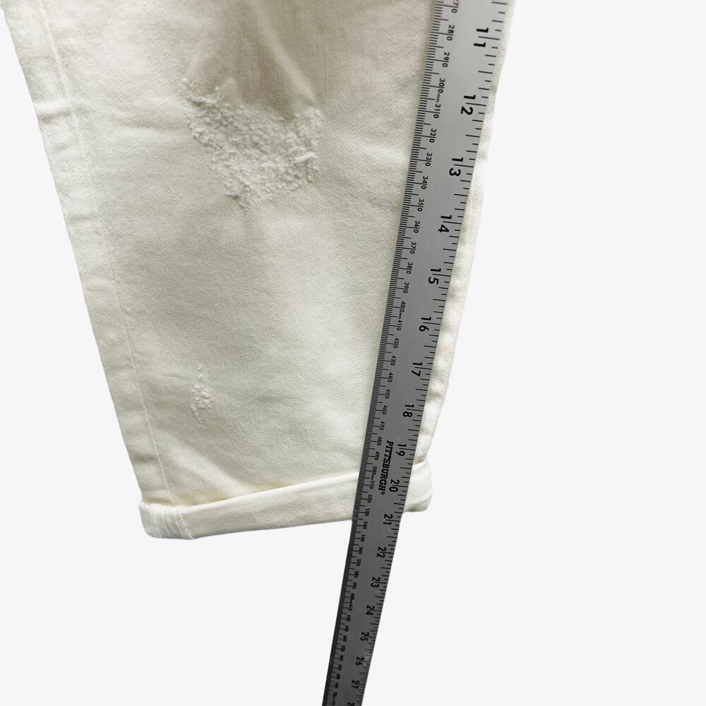 Scotch & Soda Johnny Boyfriend Cropped Denim Jeans White Distressed Size 27 NWT - Picture 7 of 9